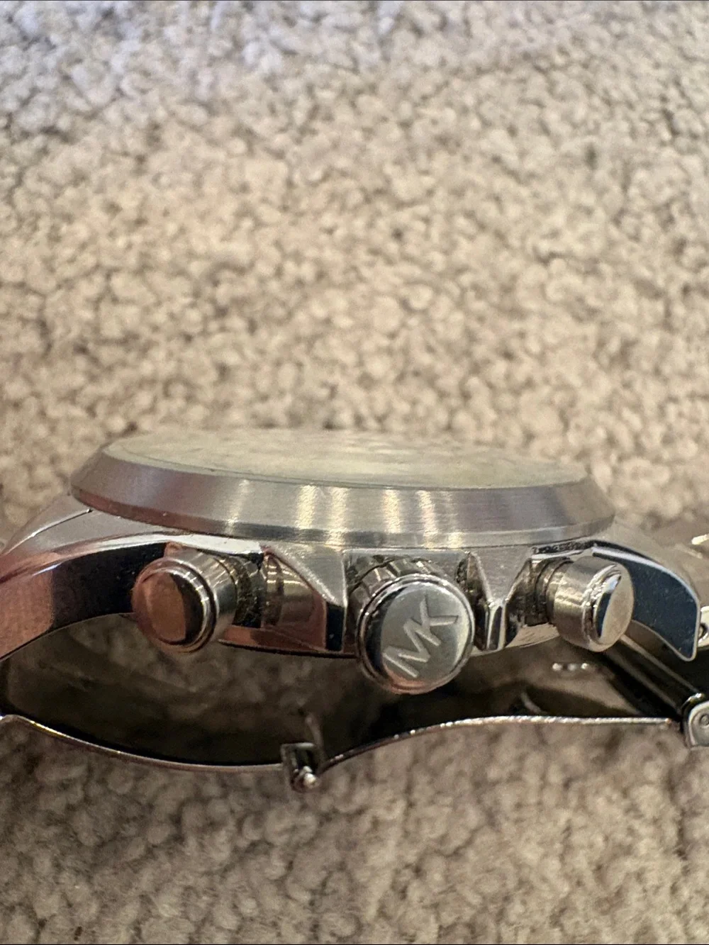 Michael Kors Silver-Tone Chronograph Bracelet Watch